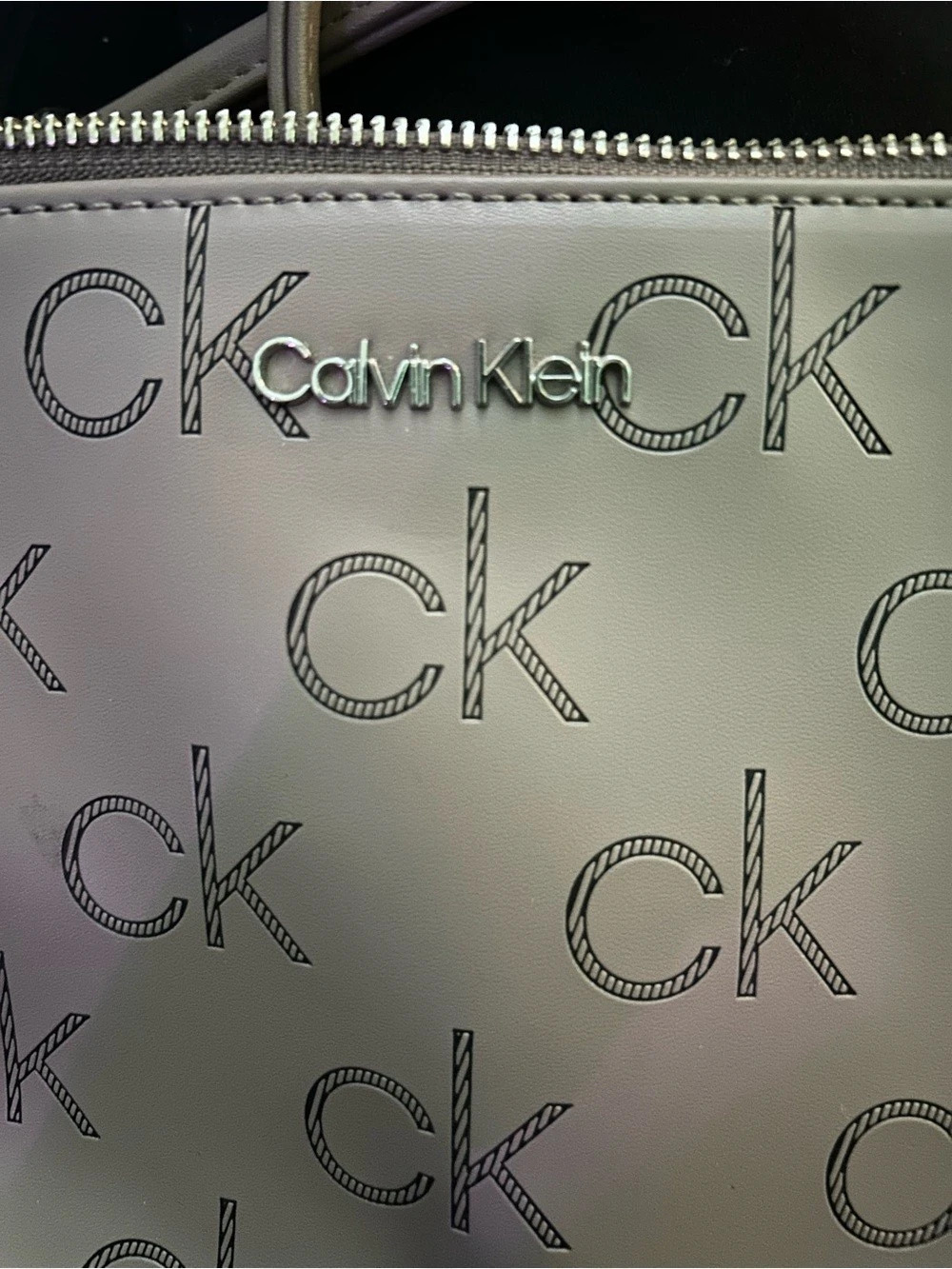 Calvin Klein CK Monogram Crossbody Bag in Gray